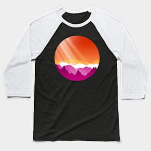 Lesbian Sunrise Mountains Landscape Baseball T-Shirt